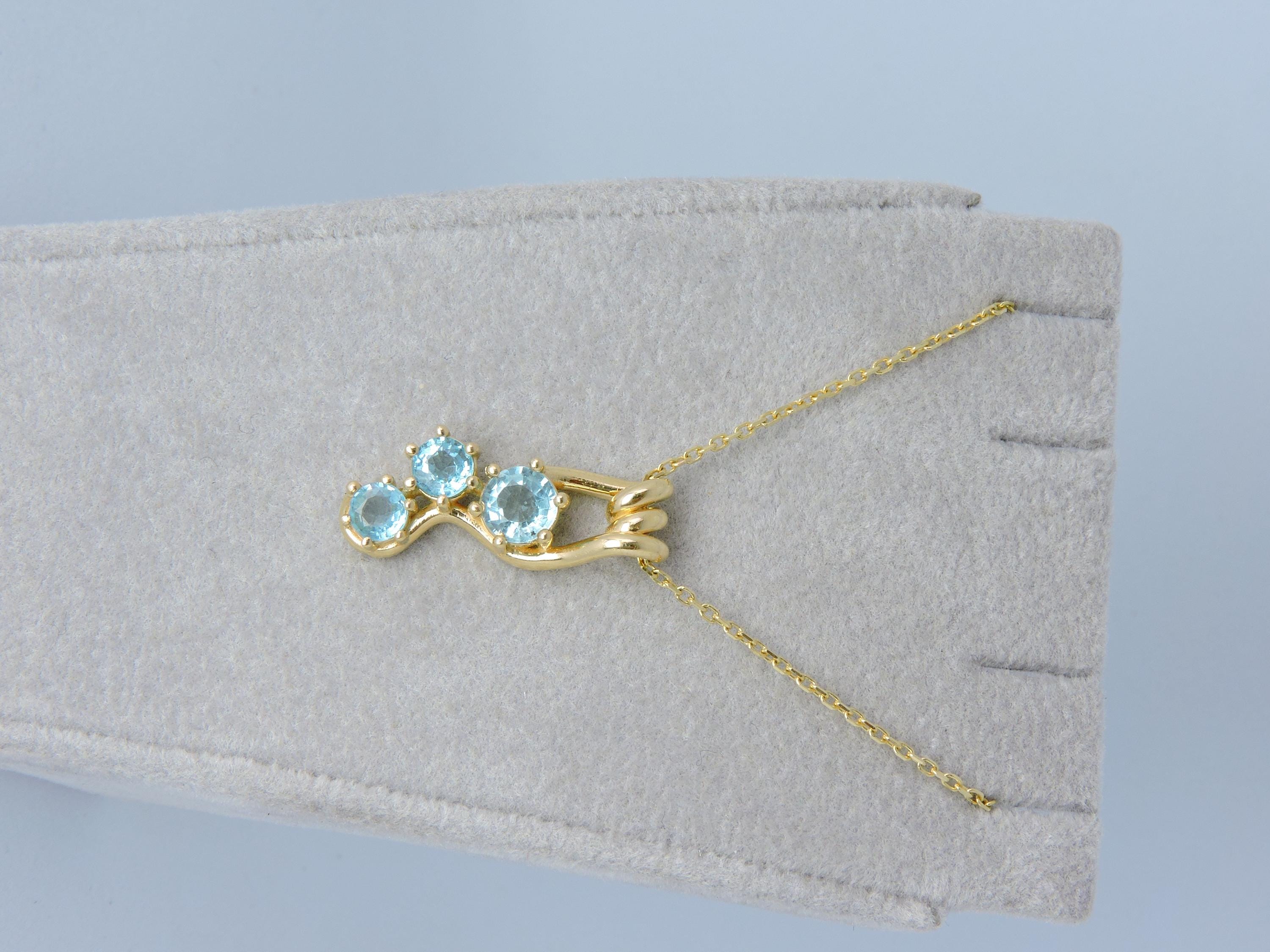 Handmade Paraiba Tourmaline 14k Gold Necklace, Prong Pendant