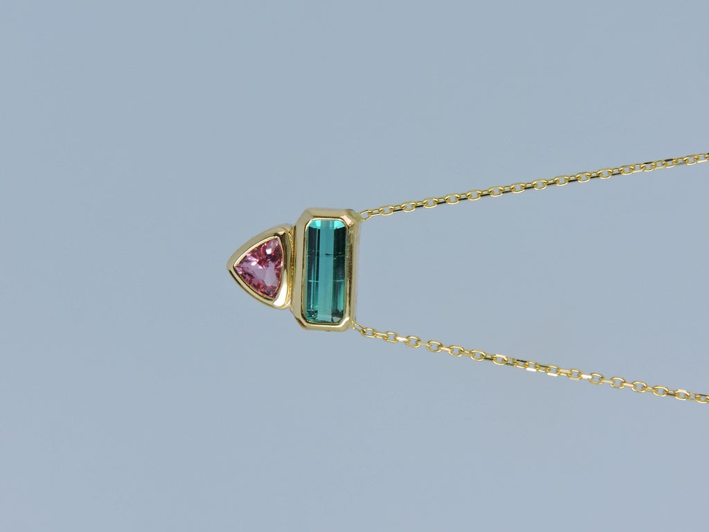 Tourmaline and Spinel 14K Gold Necklace