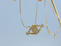 Handmade 14K Gold Evil Eye Necklace: Diamond Pave Pendant