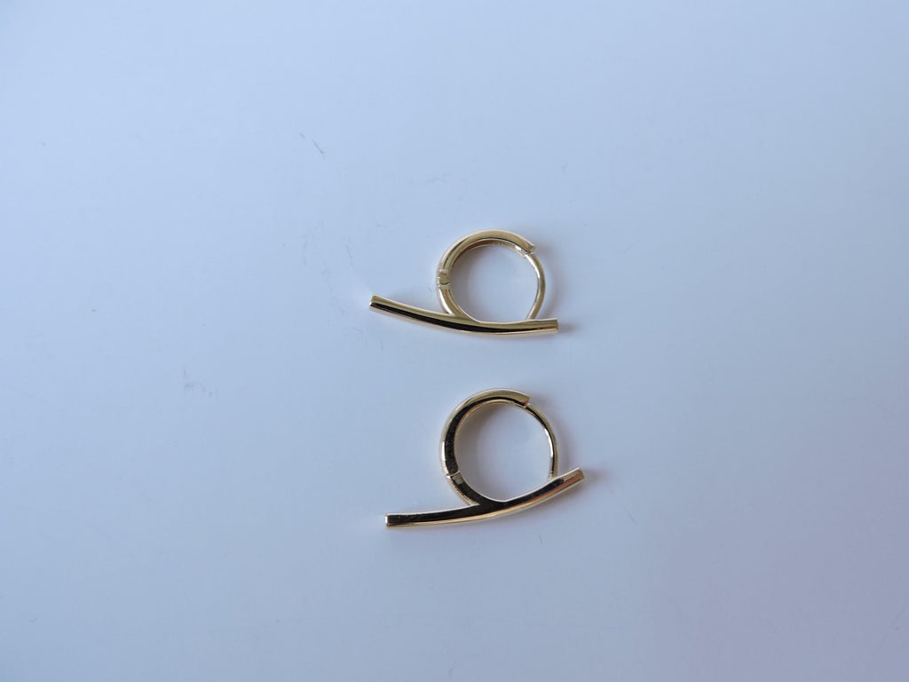 Gold Hoops, Design Hoop Earring, 14k Solid Gold Earring