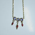 Tanzanite Necklace with Diamond and ruby Tanzanite pendant chain Best Birthday gift