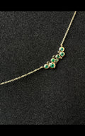 14K Solid Gold Emerald Bezel Necklace: Handmade Birthday Gift