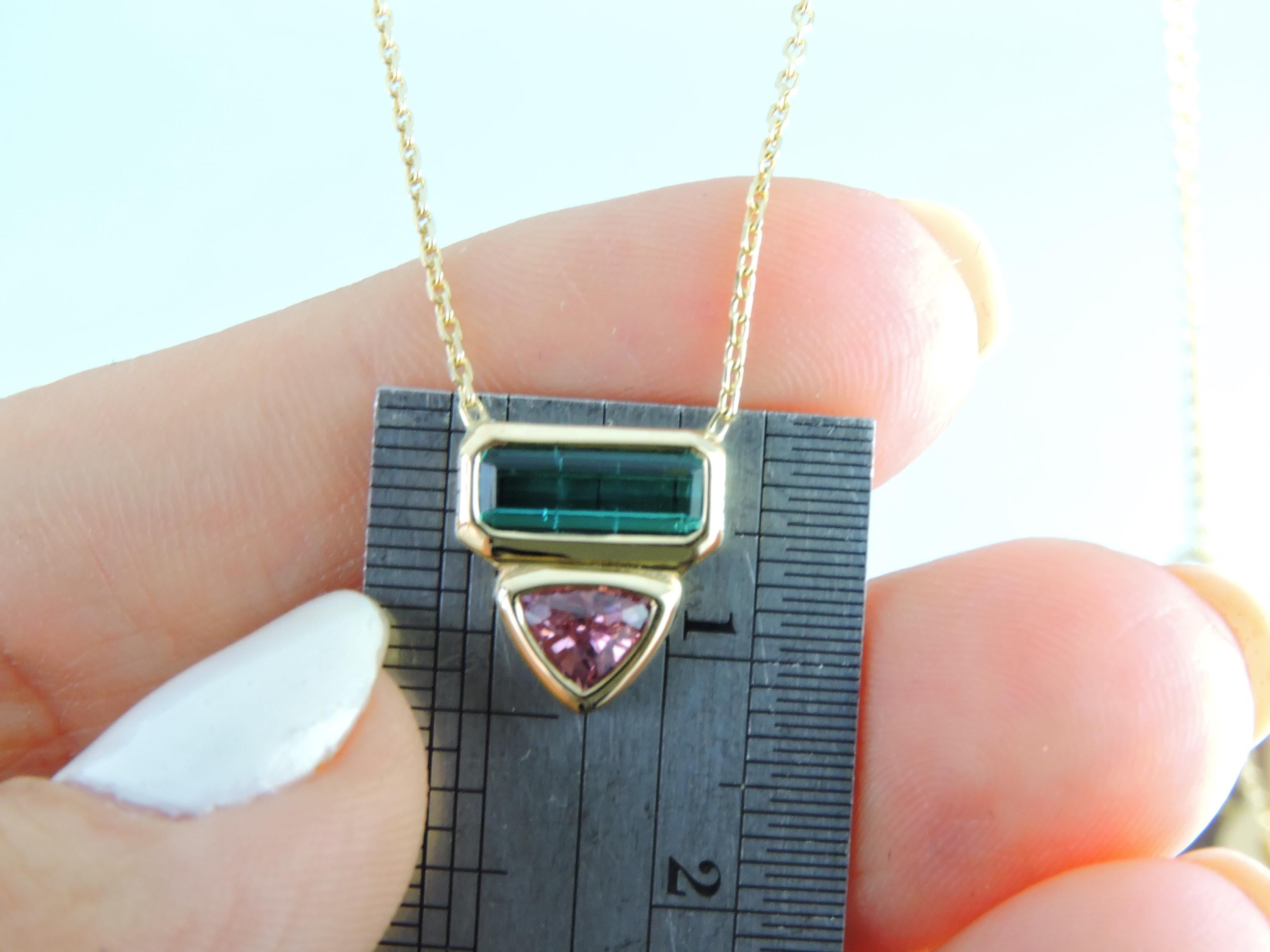 Tourmaline and Spinel 14K Gold Necklace