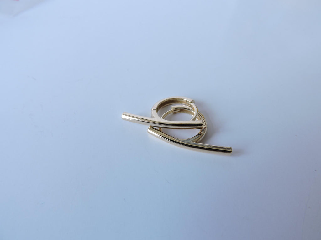 Gold Hoops, Design Hoop Earring, 14k Solid Gold Earring