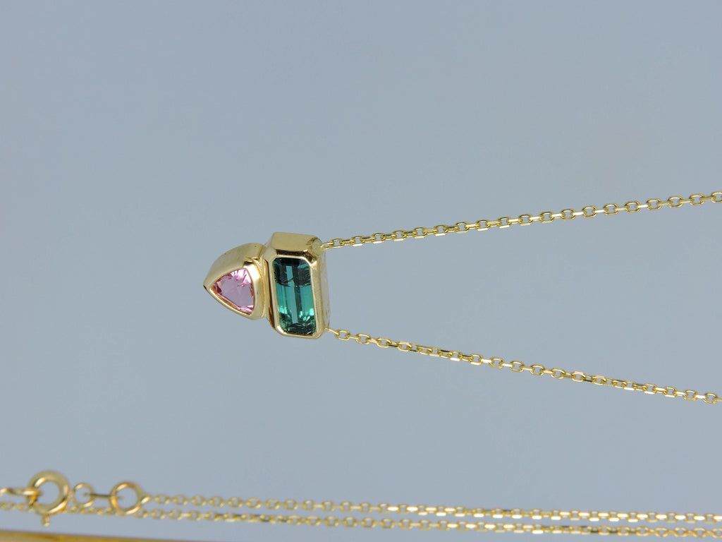 Tourmaline and Spinel 14K Gold Necklace