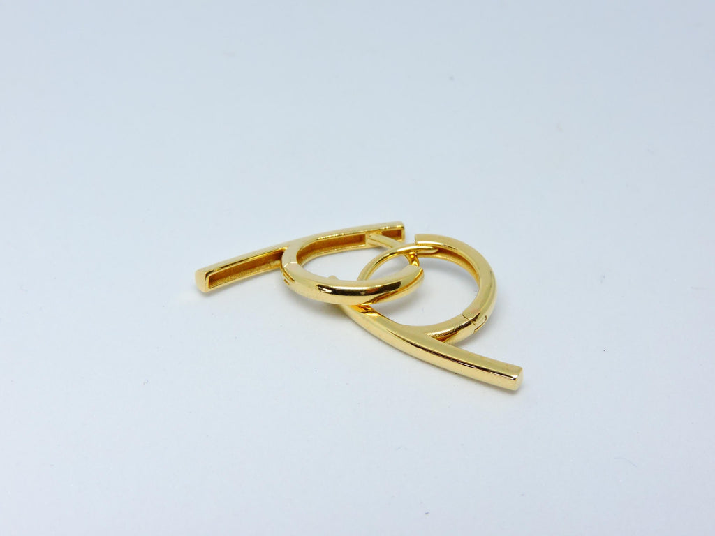 Gold Hoops, Design Hoop Earring, 14k Solid Gold Earring