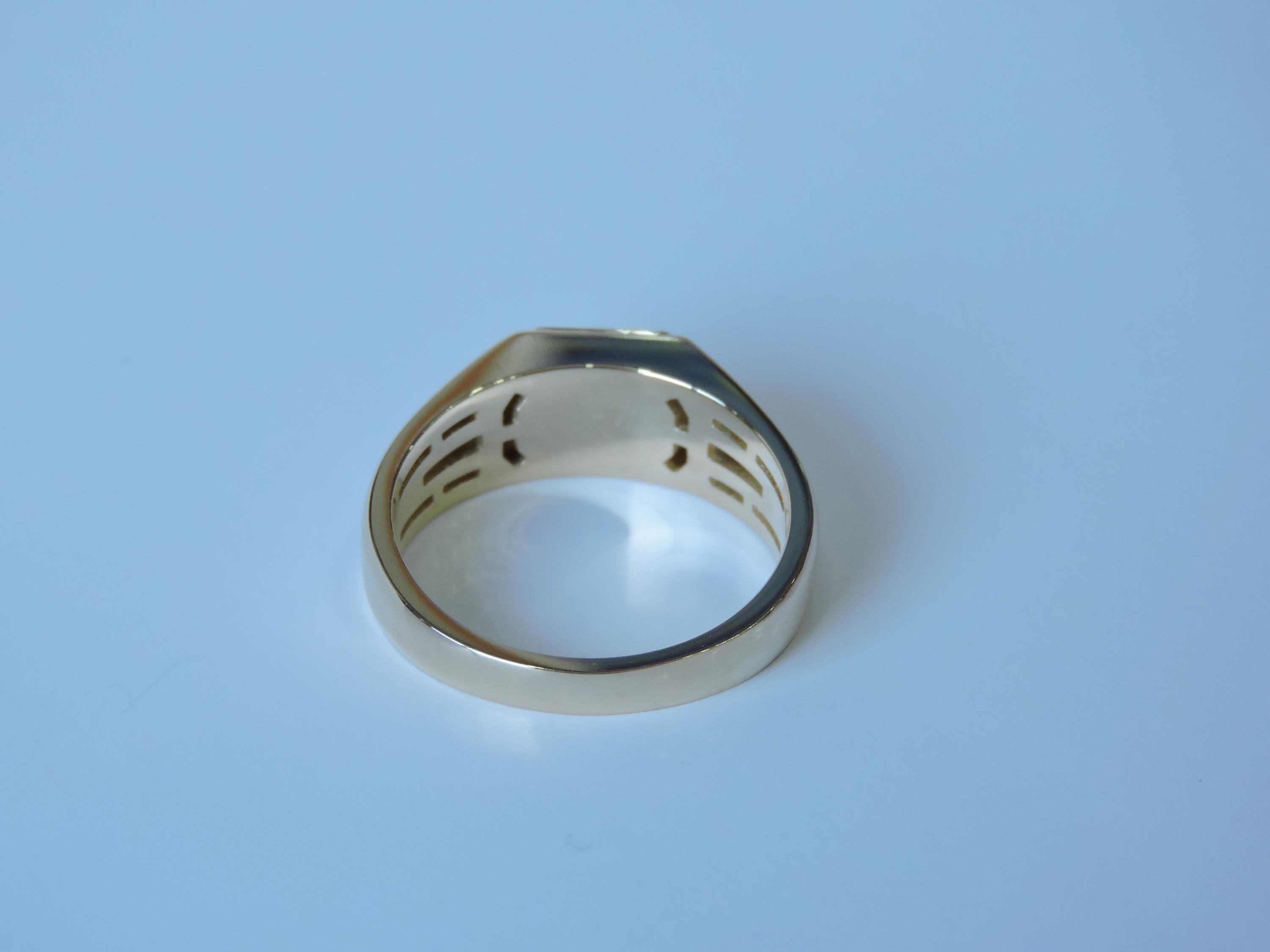 Men's 14K Gold Engagement Ring, Emerald Cut 1CT Topaz,