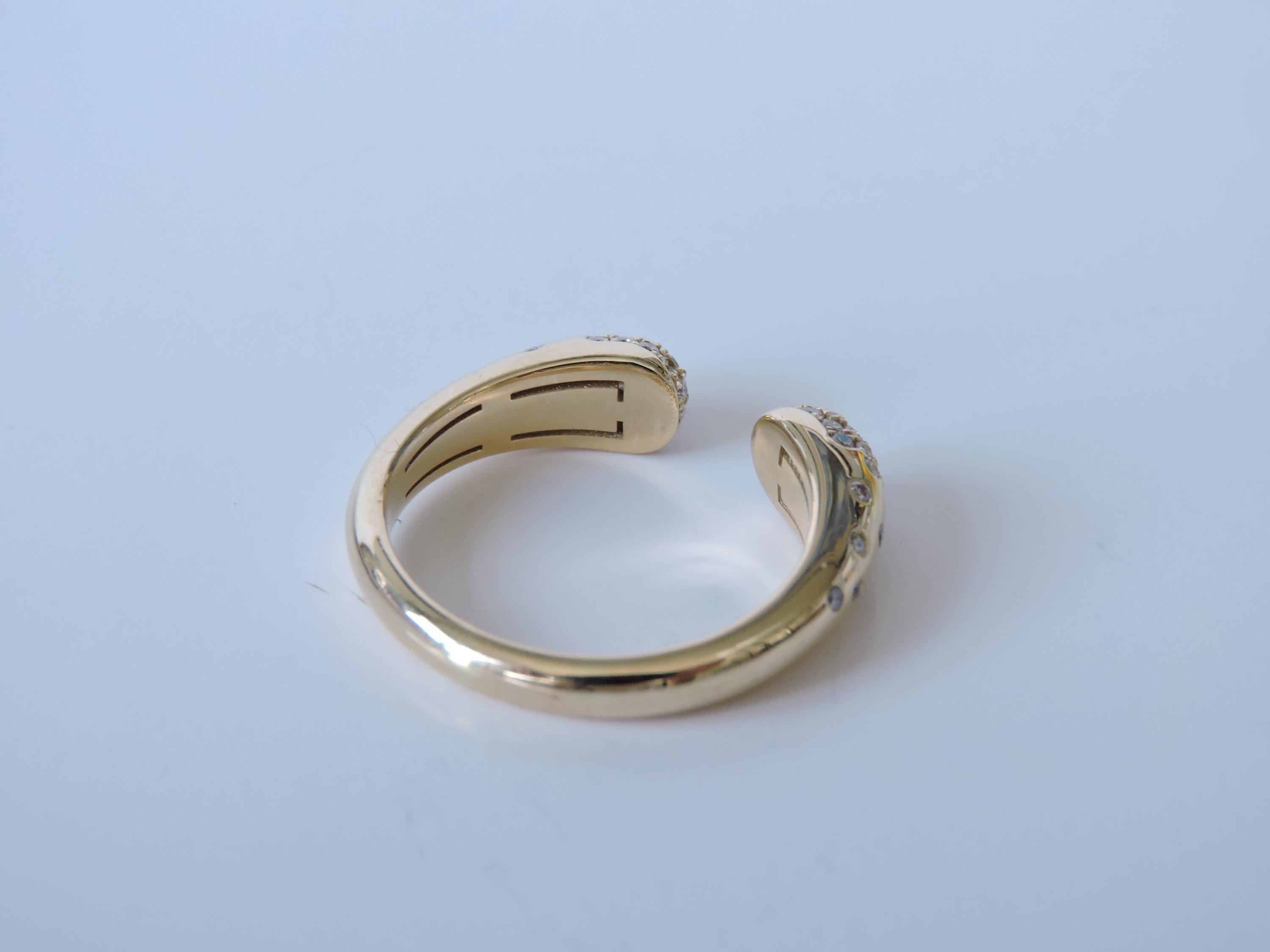 Open Ring Diamond Gold Ring Open Band 0.43ct Natural Diamond Open Stacking Ring Valentine's Day Gift for Girlfriend Luxury