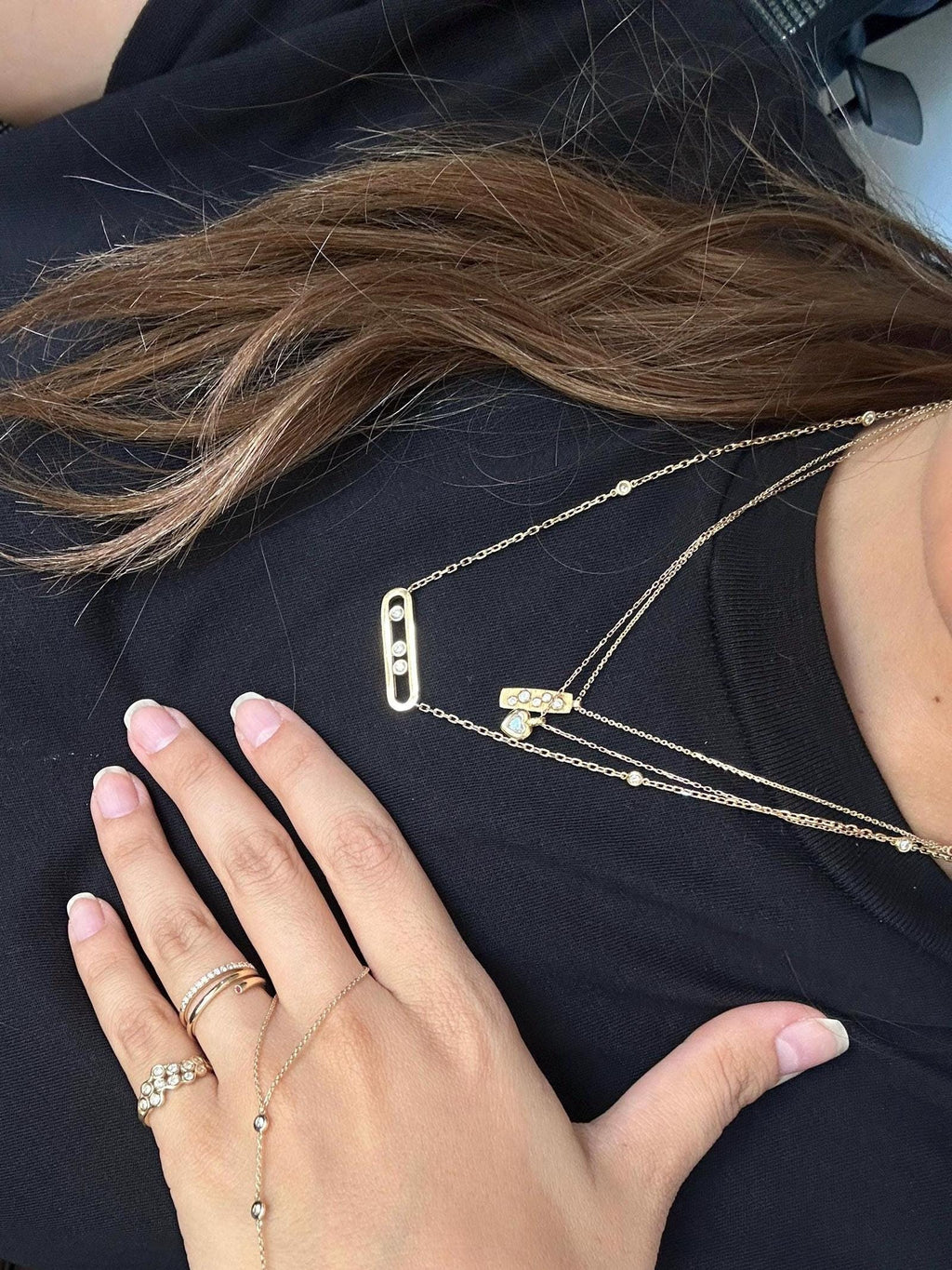 Handmade Diamond 14k Solid Gold Necklace Gift for Girlfriend Bezel Diamond Design Pendant