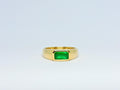 Emerald Gold Ring,  Stacking Ring, Unisex Emerald Ring, 14k Band Ring, Emerald Band