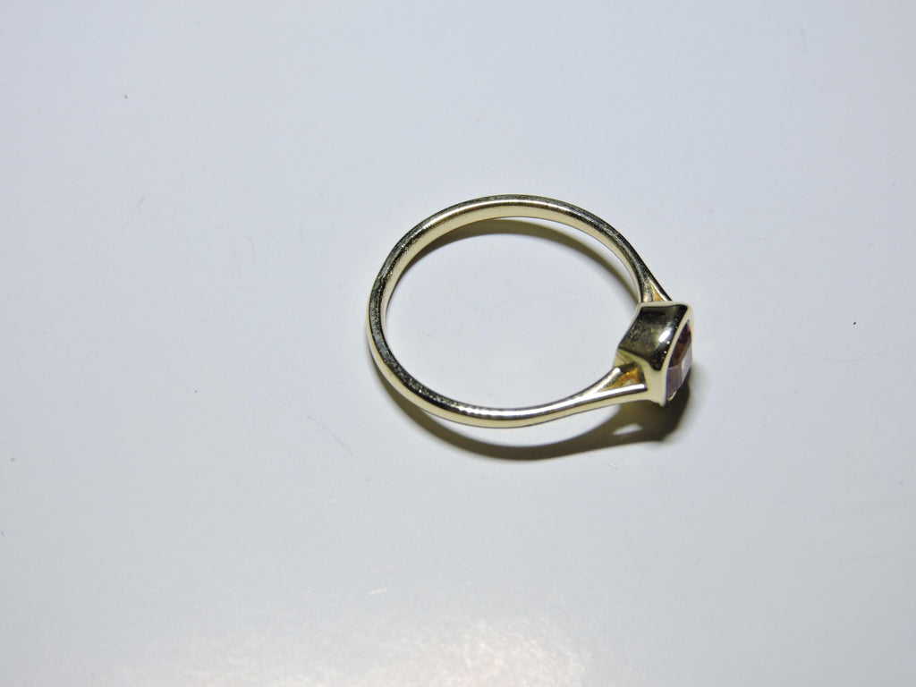Pink Spinel Ring, 14k Gold Bezel, Cushion Engagement Ring