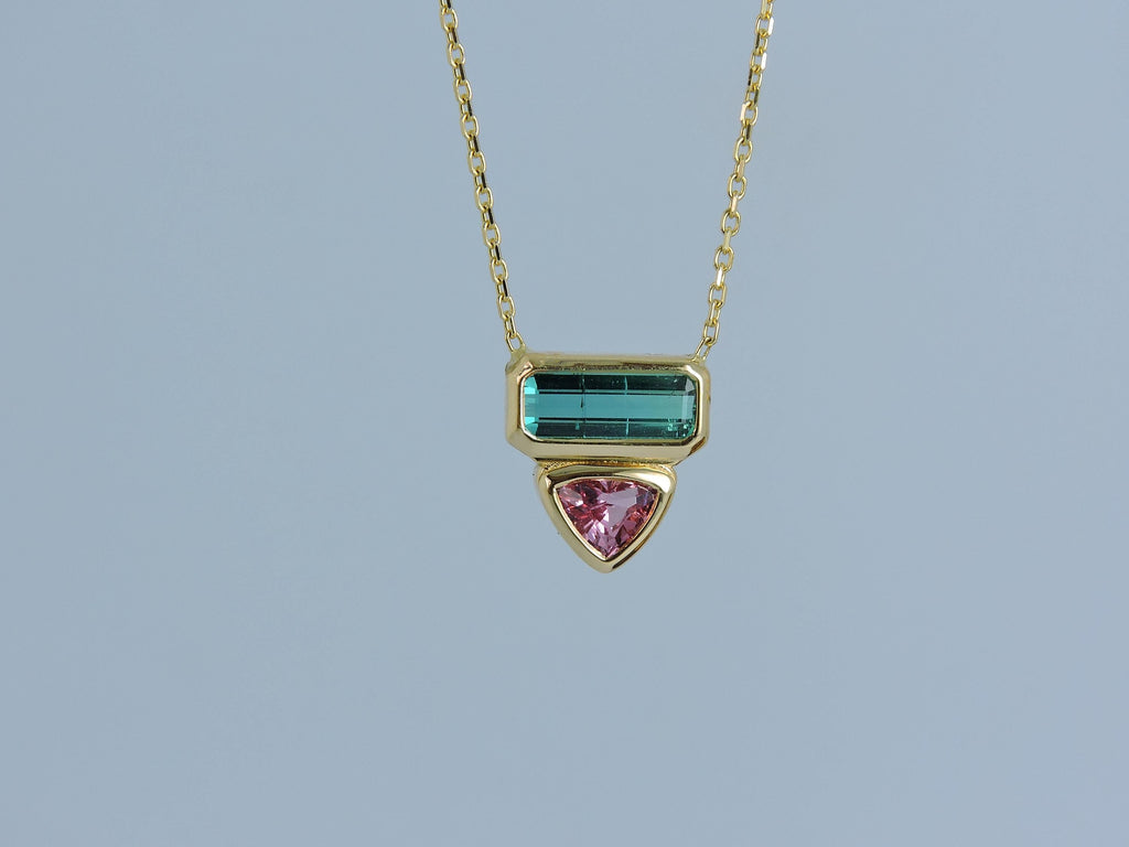 Tourmaline and Spinel 14K Gold Necklace