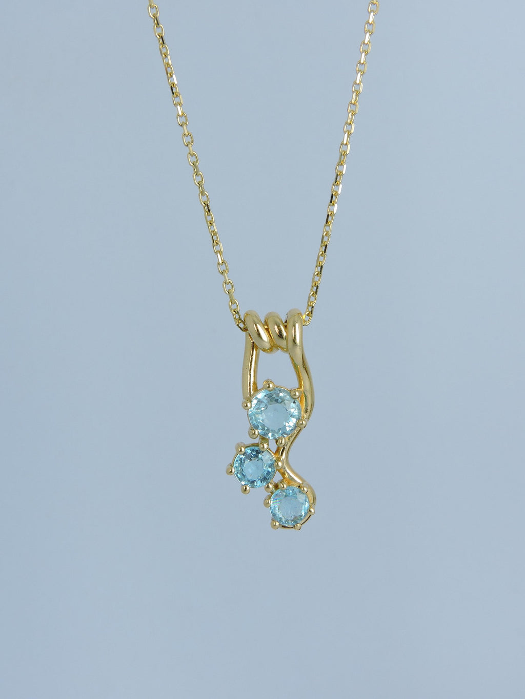 Handmade Paraiba Tourmaline 14k Gold Necklace, Prong Pendant