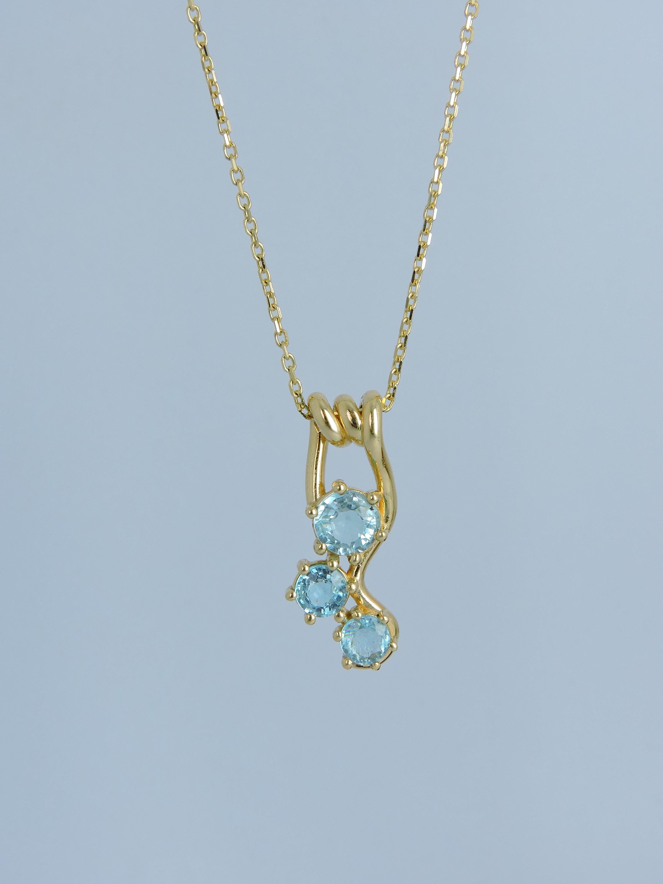 Handmade Paraiba Tourmaline 14k Gold Necklace, Prong Pendant