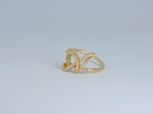 14K Gold Diamond Initial Ring, Letter Ring A–Z, Personalized Diamond Ring, Custom Made Fine Jewelry Gift