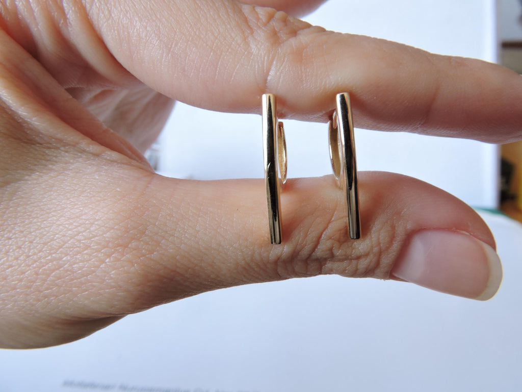 Gold Hoops, Design Hoop Earring, 14k Solid Gold Earring