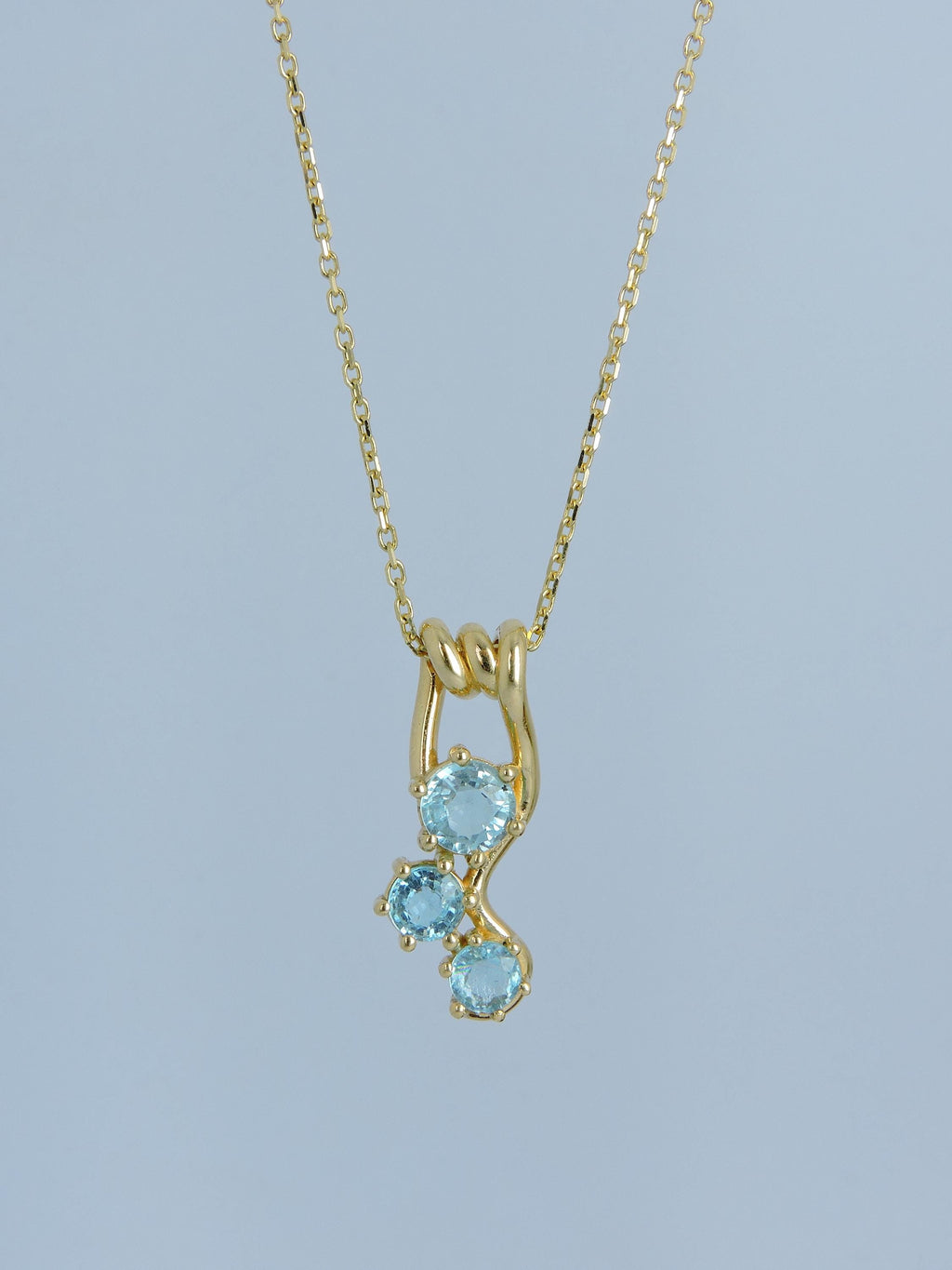 Handmade Paraiba Tourmaline 14k Gold Necklace, Prong Pendant