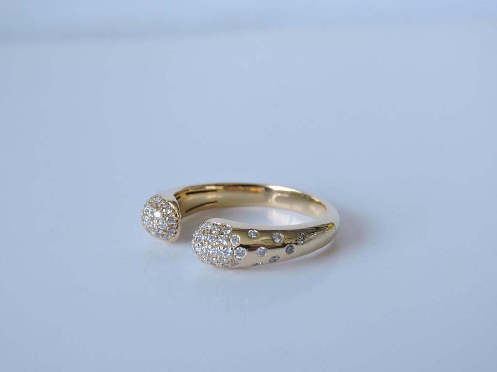 Open Ring Diamond Gold Ring Open Band 0.43ct Natural Diamond Open Stacking Ring Valentine's Day Gift for Girlfriend Luxury