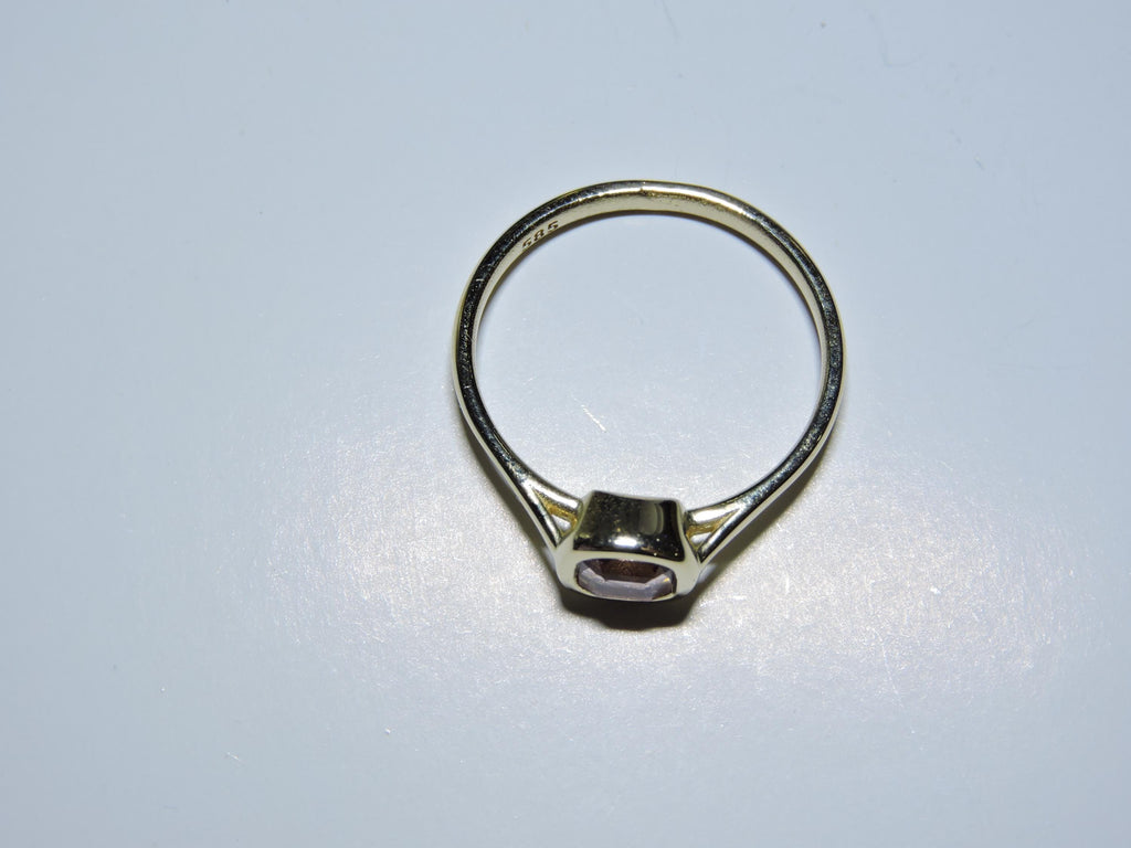 Pink Spinel Ring, 14k Gold Bezel, Cushion Engagement Ring